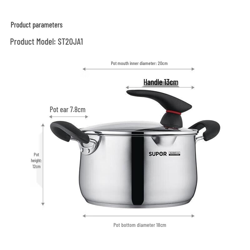 Supor 304 Stainless Steel Multi-Purpose Stew Pot