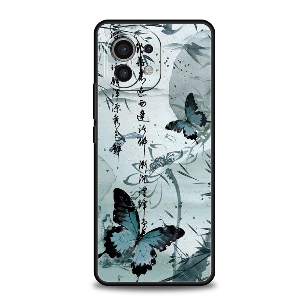 

Phone Case for Xiaomi Mi 17 Pro Max 15 14 13 12 11 Ultra 15T 14T 13T 12T Pro Lite Soft TPU Style Butterfly Green Bamboo Creative Xiaomi 15T