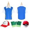 Pokmon Cosplay Costume With Blue Coat Hat Gloves And Poke Ball**