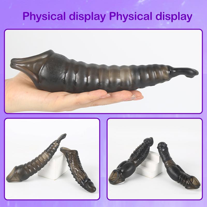 Reusable Condom Penis Extension Sleeve Delay Ejaculation Cock Cover Penis Extender Vibrator Sex Toys For Men Adults Products