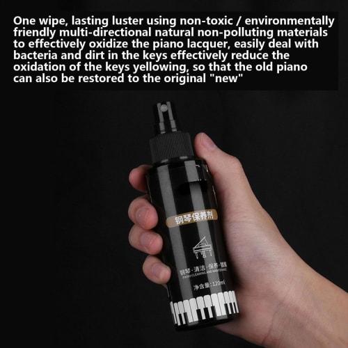 Instrument Polish, Piano Polish & Cleaner 120ml - Piano Key Cleaner, High Gloss Piano Polish, Guitar, Musical Instrument, Piano Cleaner, Maintenance A
