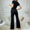 Frühling/Sommer 2025 Europäisches & Amerikanisches Lässiges Damen-Pyjama-Set - Kurzärmeliges Oberteil & Lange Hose
