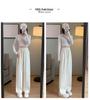 Women's High-Waist Gray Banana Sweatpants - Straight Loose Fit, Wide Leg - Perfect for Autumn and Winter 2025