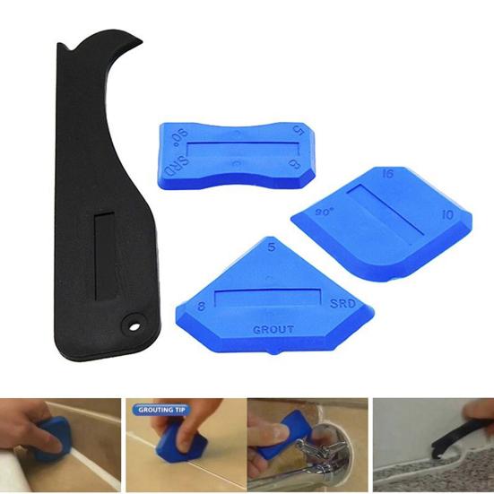 4 Pcs/Set Spatula Replaceable Hand Tool Plastic Glass Cement Scraper for Home