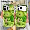 Phone Case: 2D Flat Design Suitable for iPhone 18, 17, 16, 15, 14, 13 Pro Film Protective Case, Couple Style, Little Green Dinosaur, Christmas and Hal