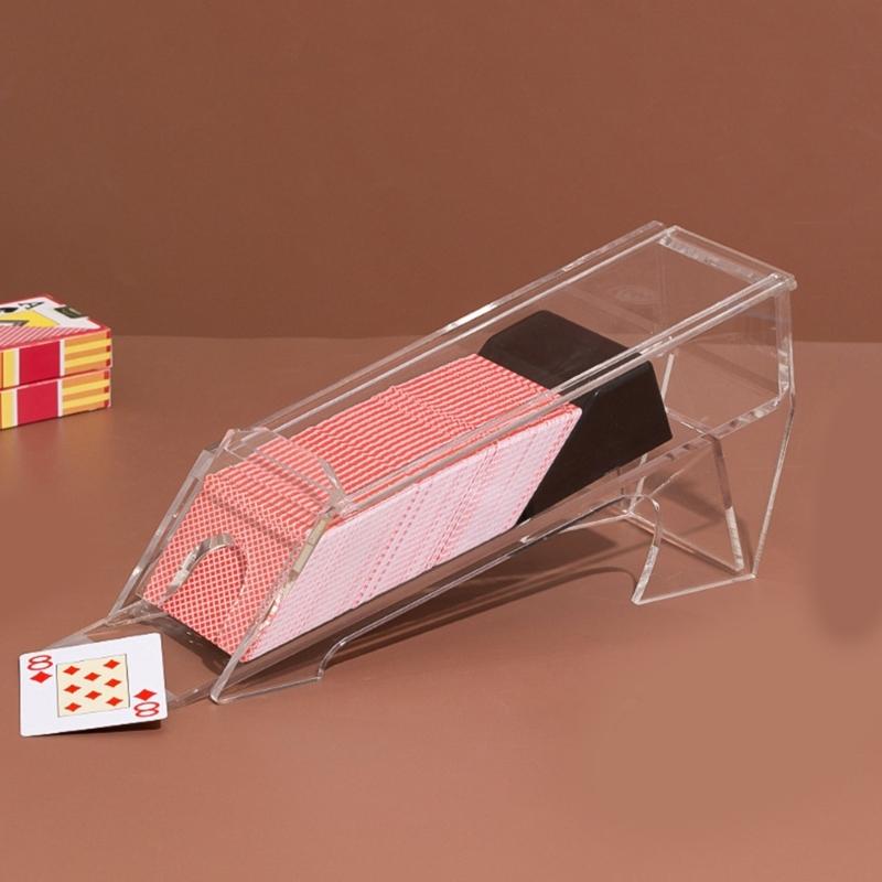 Poker Card Shuffler Manual Card Shuffler 1 Decks Acrylic Playing Card Shuffler Card Dealing Shoe for Board Game