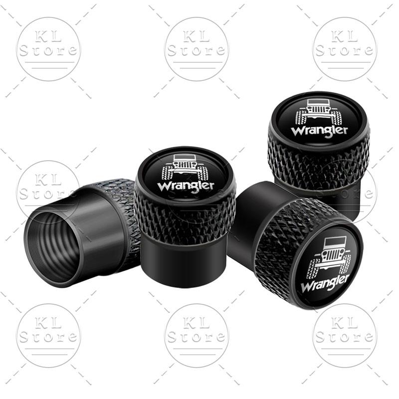 4Pcs Auto Exterior Logo Metal Wheel Tire Valve Caps Stem Case Dust Covers For Jeep Wrangler JK JL TJ  Renegade Liberty Patriot ANS1