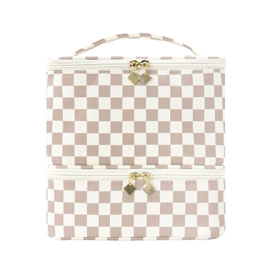 

Cosmetic Storage Bag Two-Layer Design Large Capacity Makeup Bag Wear-Resistant Scratch-Resistant Travel Makeup Organizer