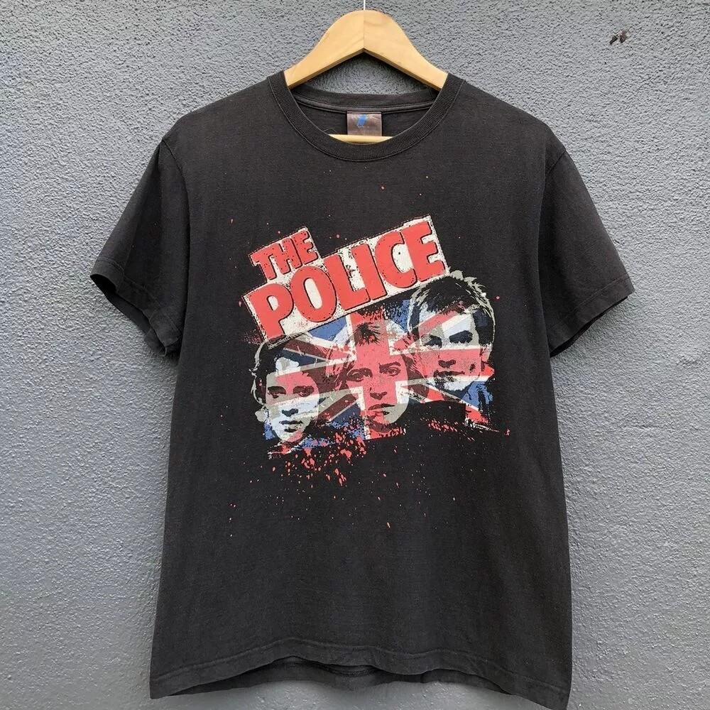 90s The Police Band Black Cotton Short Sleeve Unisex T shirt Reprint S5XL Unisex T-Shirt XXXL