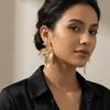 Exaggerated Metal Geometric Earrings Gold Color Fashion Jewelry New Leaf Earrings Party
