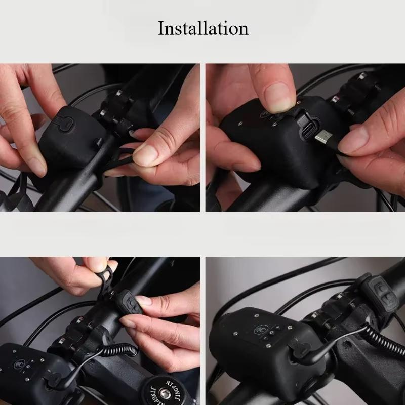 Rowerowe Klaksony Elektryczne Światło Rower Górski Przednia Lampa Klaksony Elektroniczne Dzwonek do Jazdy Nocnej Łatwe do Zainstalowania Akcesoria Rowerowe