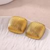 Minimalist Square Textured Striped Stud Earrings for Women Gold Color Stainless Steel Square Earring Trendy Christmas Jewelry