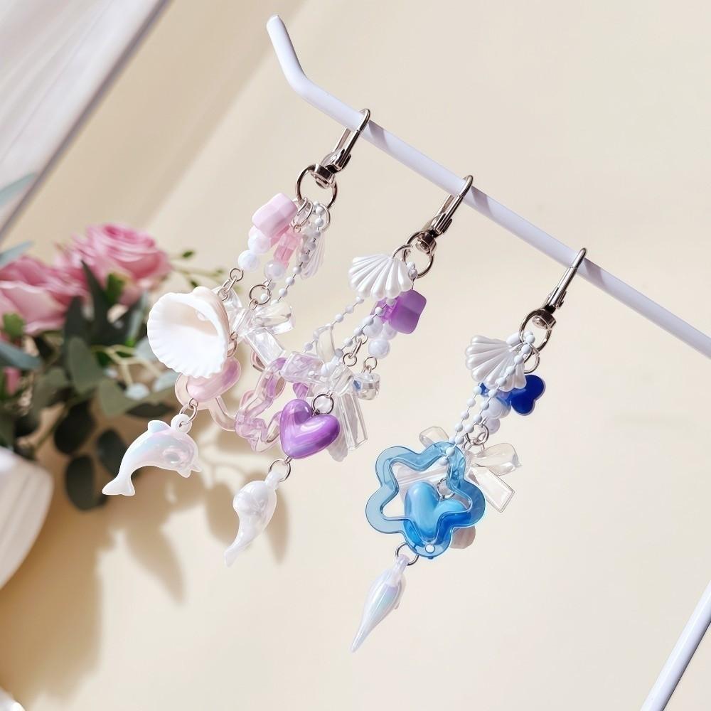 Conch Ocean Series Keychain Multi-Charm Bag Charm High-End Starfish Key Ring Car Hanging