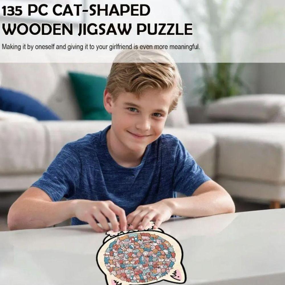 Cute Kitten Cat Puzzle Irregular Puzzle Toy Animal Puzzle Unique Irregular Puzzle Children's Toy