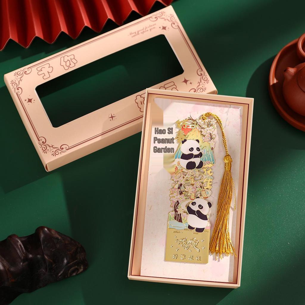 Panda Metal Bookmark with Tassel - Classic Chinese Style, Palace Museum Cultural Souvenir