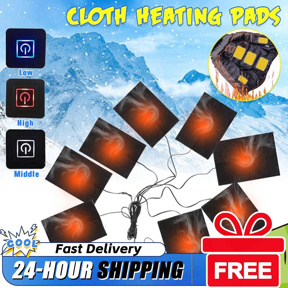 USB Electric Heating Pad Jacket Warming Heating Pad Winter Sport Vest Heated Mat Heating Cloth for Outdoor Winter Camping Hiking