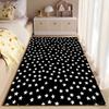 Black Carpet with White Star Pattern, Modern Living Room Decor Rug Suitable for Use As an Anti-slip for Living Room Bedroom Sofas