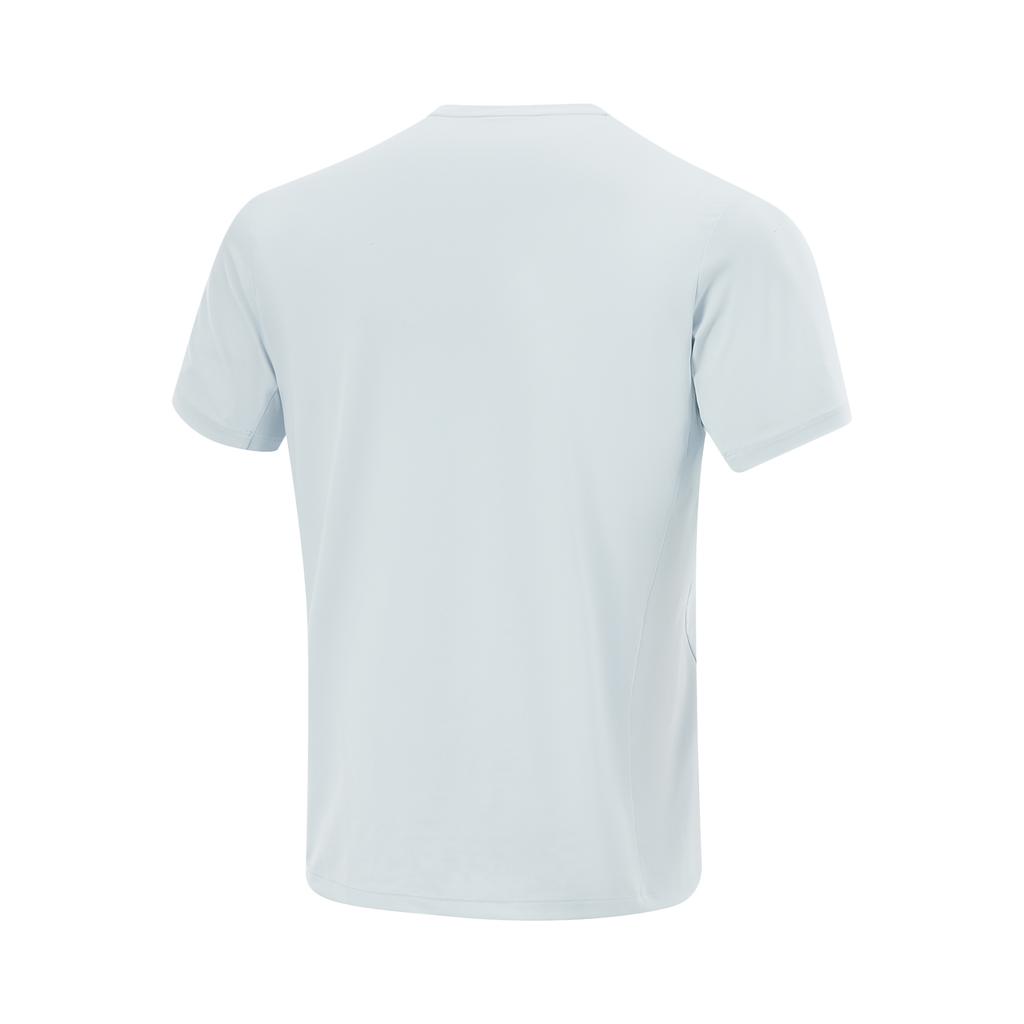 Li-Ning Fitness Series Simple Solid Color Round Neck Pullover Short Sleeve T-Shirt Men Tops Folk-Blue ATSV361-3