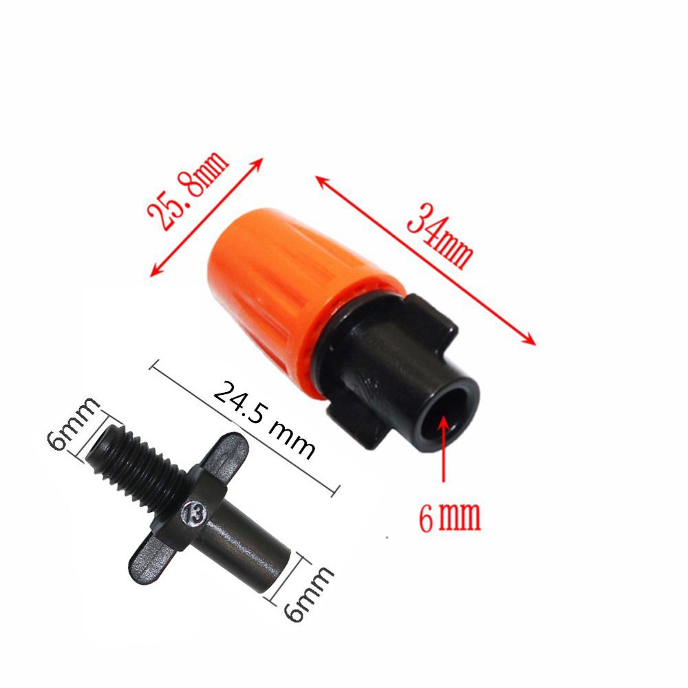 Orange Atomizing Micro Nozzle With Screw Connector Irrigation Micro Drip Fittings Watering Cooling Spray Sprinkler 10 Pcs
