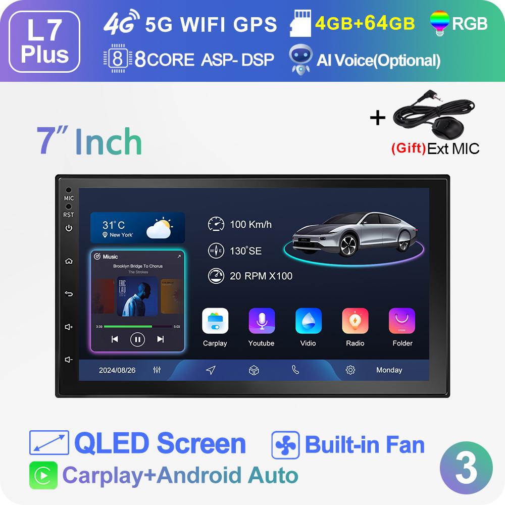 

LEHX L7 Plus 7/9/10 2Din Android 14 Carplay autoRadio Car Radio Multimedia Stereo For toyota Hyundai Kia Volkswagen Jeep Fiat
