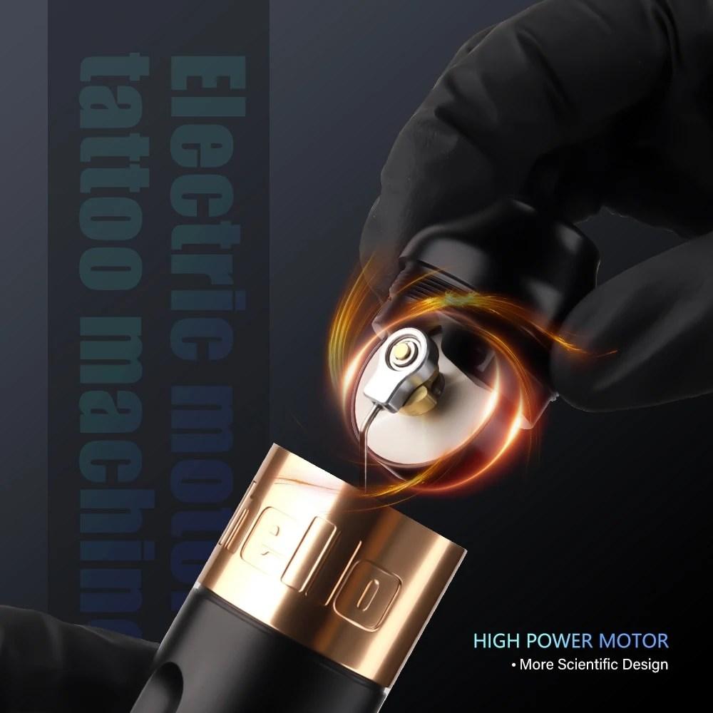 Tattoo Kit Tattoo Machine KISS OF DRAGON Rotary Stroke Motor Grip RCA Interface 40mm 33mm, 1 Piece, 3.Black