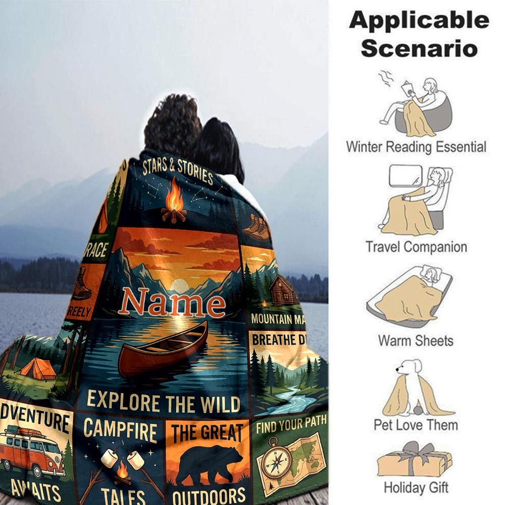 Adventure Nature'S Embrace Home Blanket Customize Your Names Cozy Soft Lightweight Allseason Multipurpose Blanket For Picnics Sofas Offices Beds