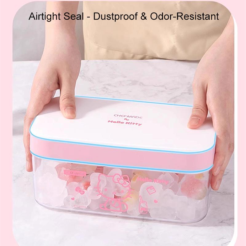 Kitten Kt Press Ice Cube Mold - Cute Cartoon Silicone Ice Tray, Household Ice Making And Storage Box