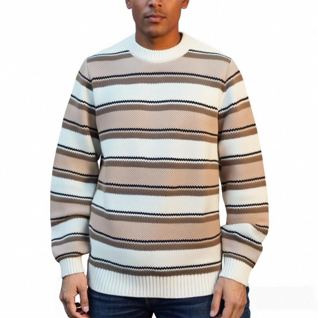 Men's  Fashion  Knitting  Pullover  Long Sleeves  Loose  Round Neck  Sweater