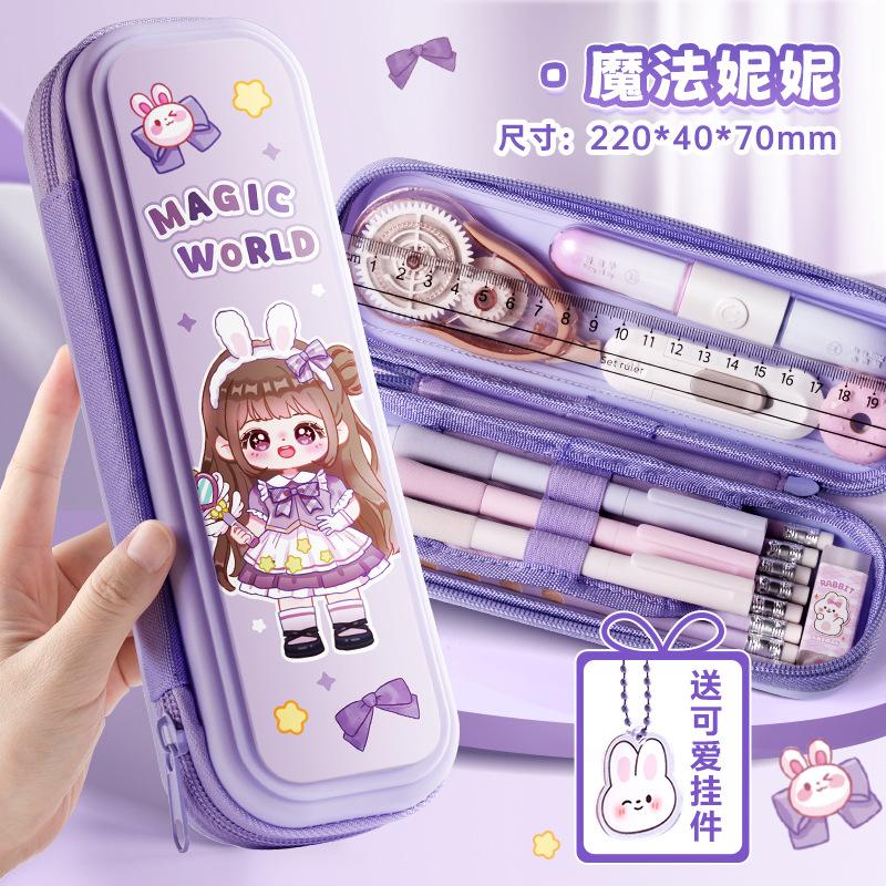 Cartoon-Federmäppchen für Kinder Stressabbau-Federmäppchen für Grundschüler Große Kapazität für Erstklässlerinnen zur Erleichterung der Last