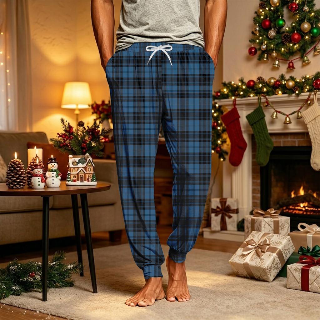 Men's Pajama Pants with Pockets Tapered Pants Christmas Print