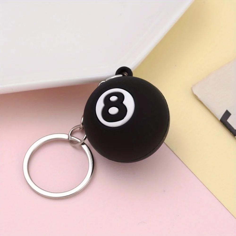 

Differet Color Billiard Ball KeyChain Gifts Snooker Table No.8 Black Ball Key Rings Snooker Cue Accessories