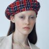 Pussy Lady TWEED BERET IN NAVYRED