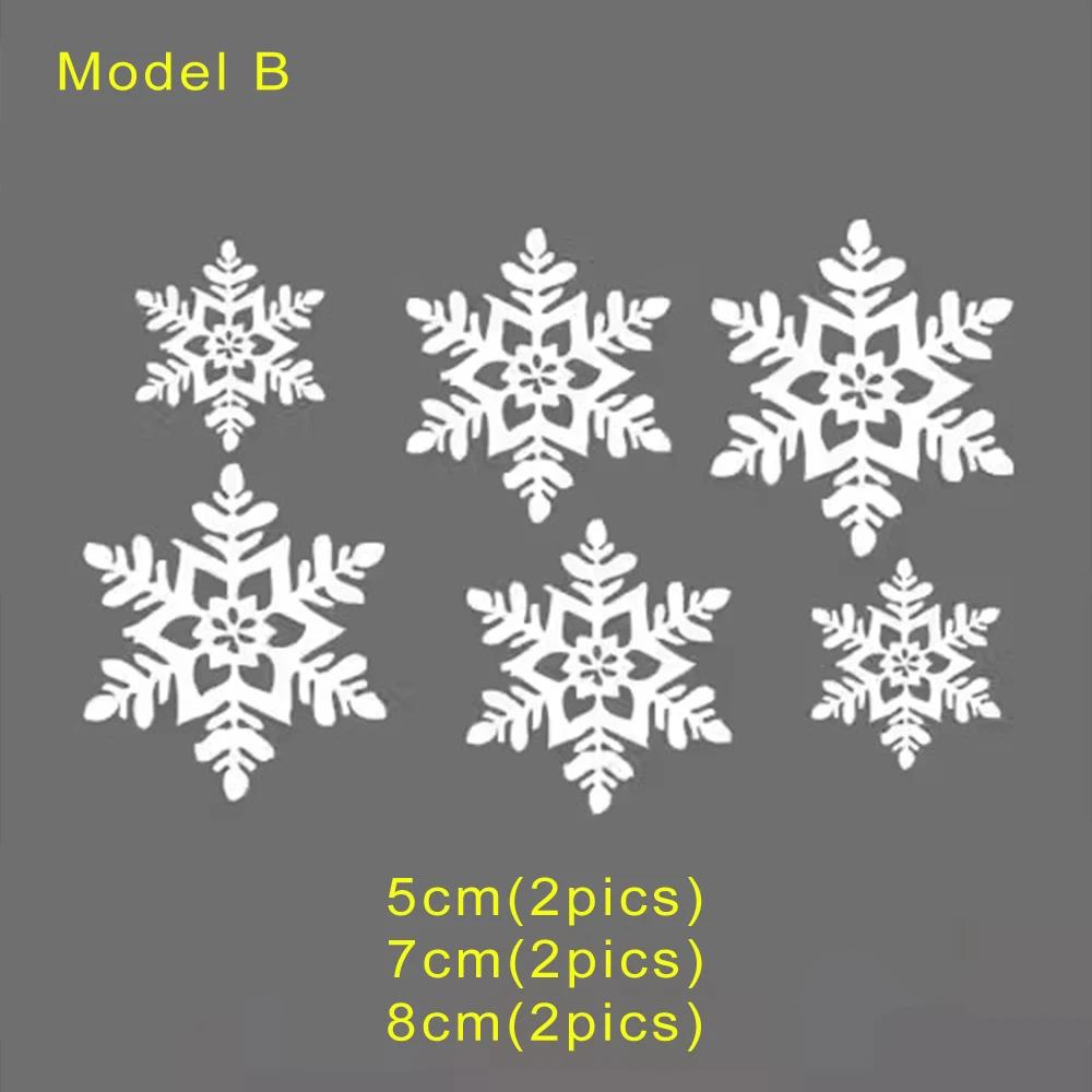 Christmas Car Stickers Snowflake Window Glass Reflective Vinyl Decal Graphic Decoration Festival Creative Gift Auto Accessories