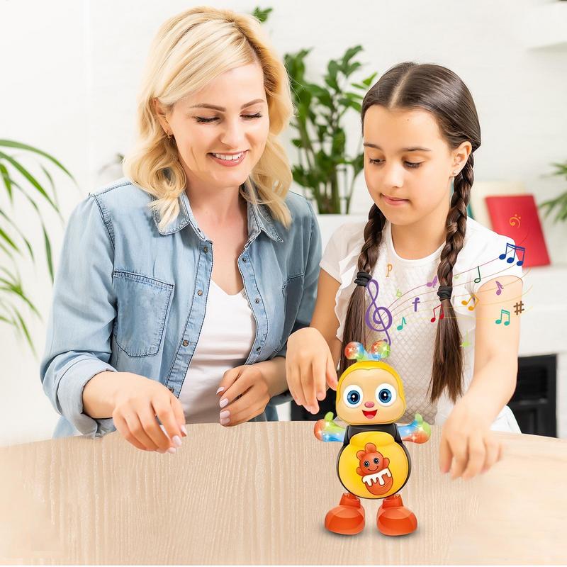 Dancing Bee Electric Toys with Musical and Lights  Electronic Cartoon Bee Preschool Learning Toys Dancing Animal Bee Singing Toy