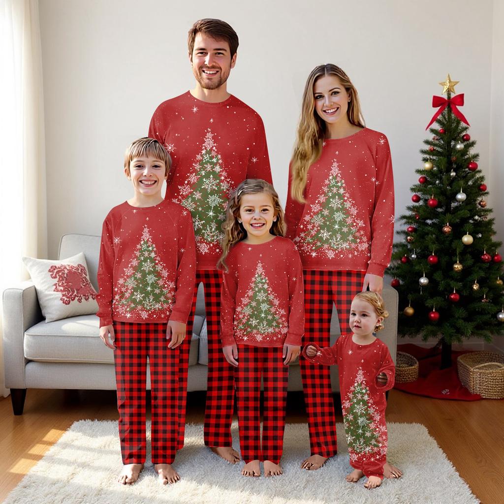Passende Familiensets mit Weihnachtsmotiven, Langarmshirts und Hosen