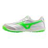 Mizuno Morelia Sala Pro Comoda TF (Borchie di gomma) Scarpe da calcio antiscivolo e resistenti, unisex, argento e verde Q1GB2513
