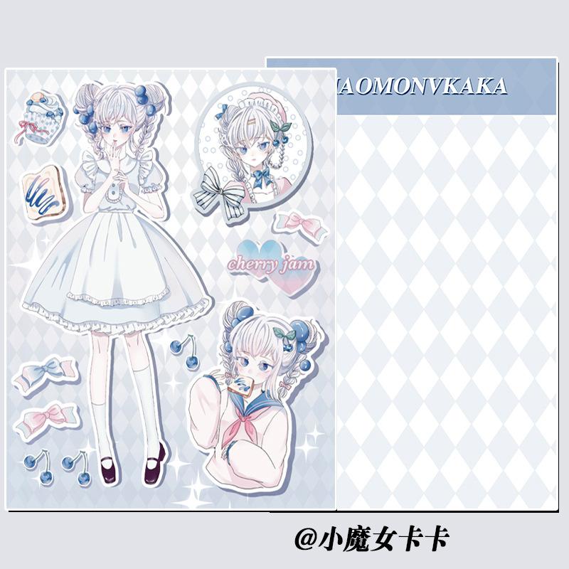 Sweet Cute Skateboard Girl Stickers Diary Scrapbooking DIY Album Decoration Sticker Aesthetic Personalized Kawaii Stationery