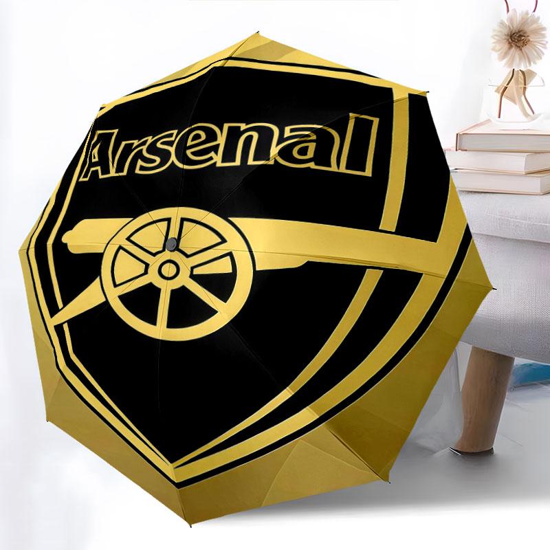 Arsenal pattern, automatic folding umbrella, portable and foldable design, 8 ribs, a Christmas or birthday gift.