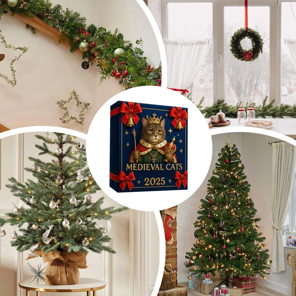 2D Acrylic Cat Advent Calendar 2025, 24 Days Christmas Countdown Calendar Pendant Toy, Acrylic Mini Hanging Ornaments Xmas Gift
