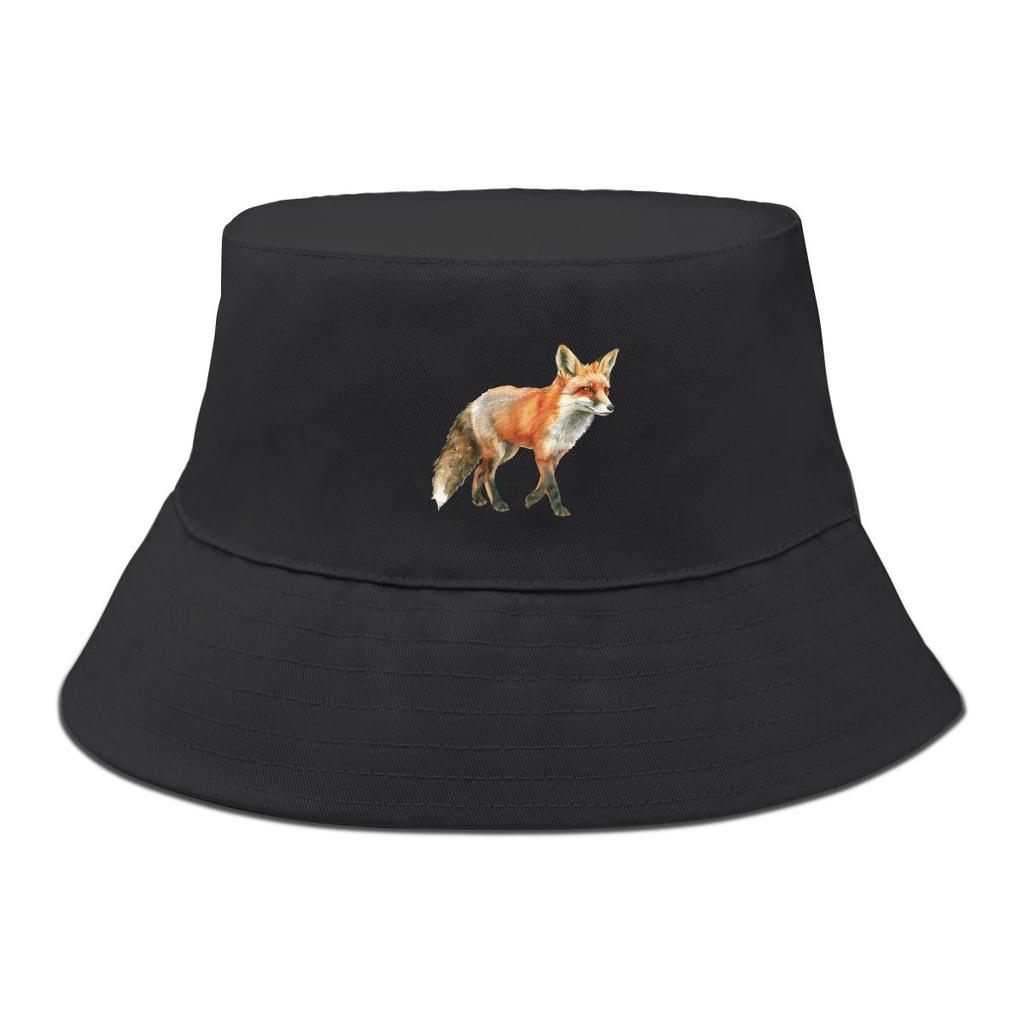 Lifelike Fox Print Bucket Hat , Animal Fisherman Hat Beach Unisex Summer Beach Cap