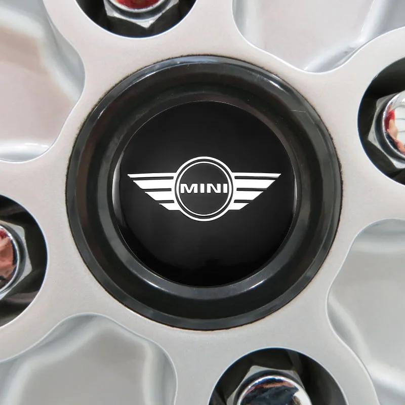 hrlcu10 4Pcs Car Wheel Hub Center Cover Badge Decorative Stickers For BMW Mini Works Cooper F54 F55 F56 F57 F60 R50 R52 R53 R55 R56 R57