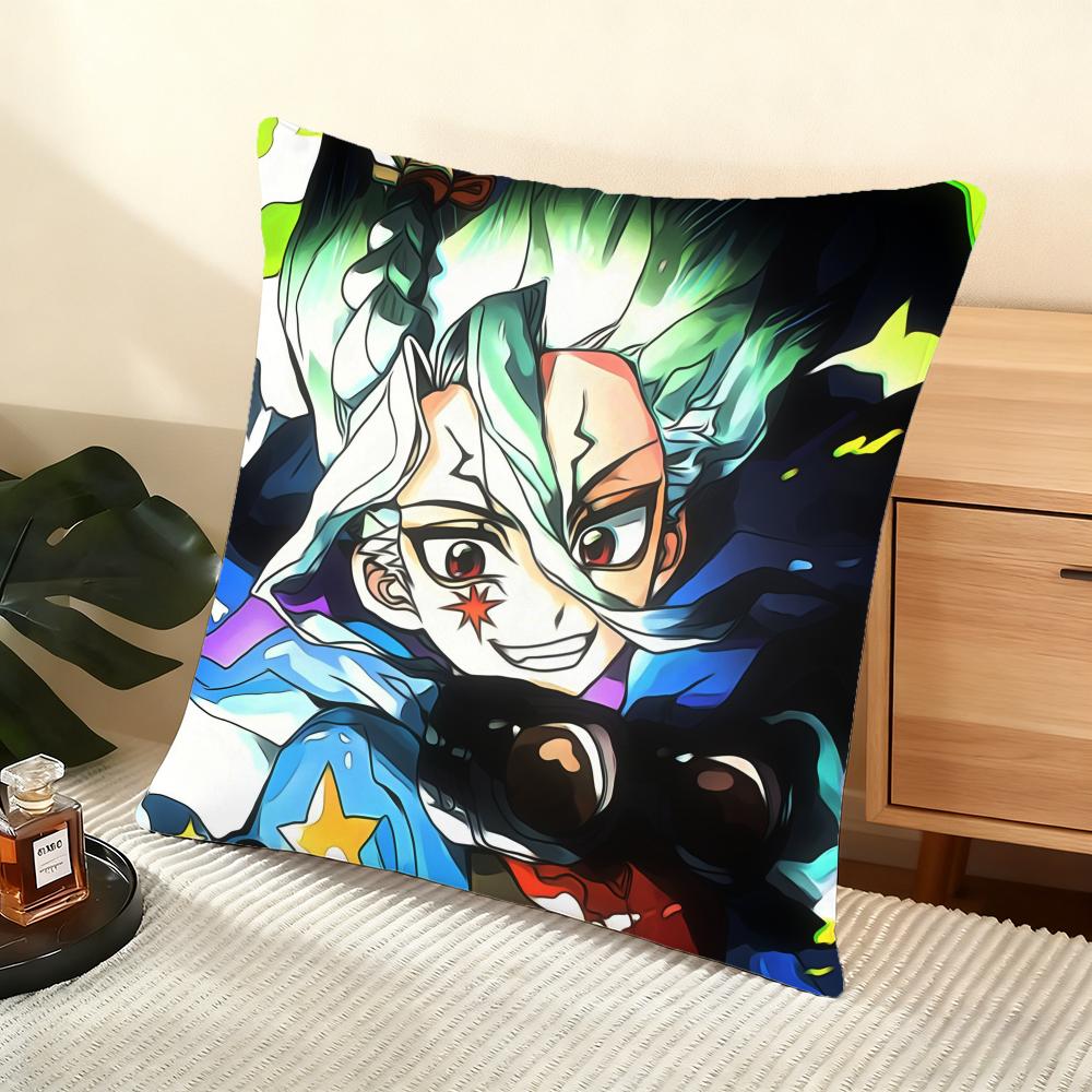Dr Sstone Science Future Cushion Cover Soft Short Plush Pillow Cover Smooth Cozy Texture Aesthetic Cushion Case Home Decor