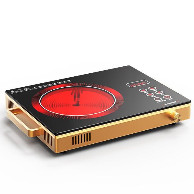 Double Head Electric Ceramic Cooker & Light Wave Oven - Touch Control, Pot Compatible, Household Appliance