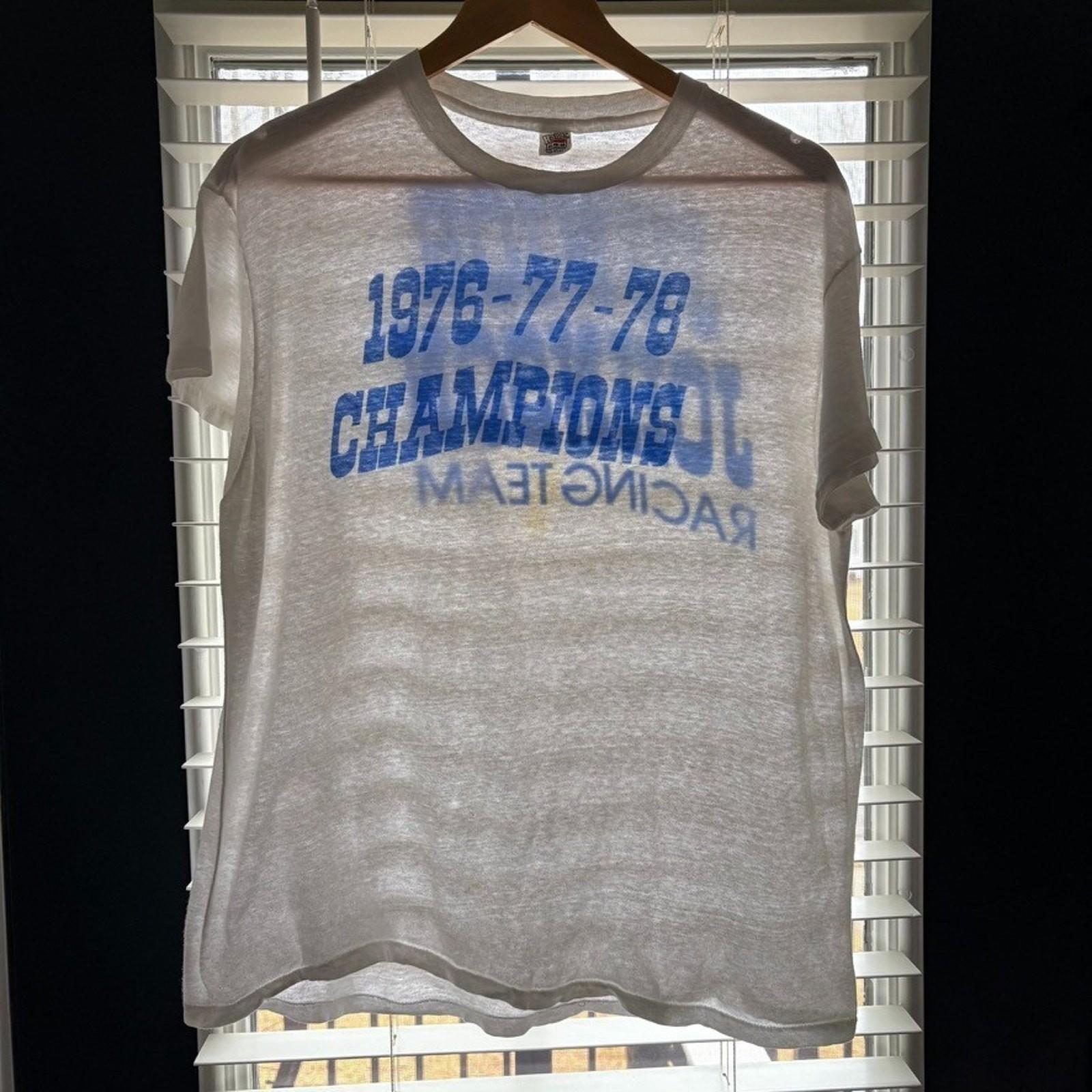 Vintage 1970s Cale Yarborough Junior Johnson Nascar Racing Team Size L Unisex T-Shirt XXXXL