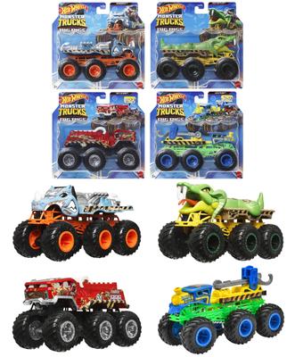 Hot Wheels Monster Truck Transporter Assortment Box Set - 4-Pack (Ages 3+) - Multi-color (986D-HWN86)