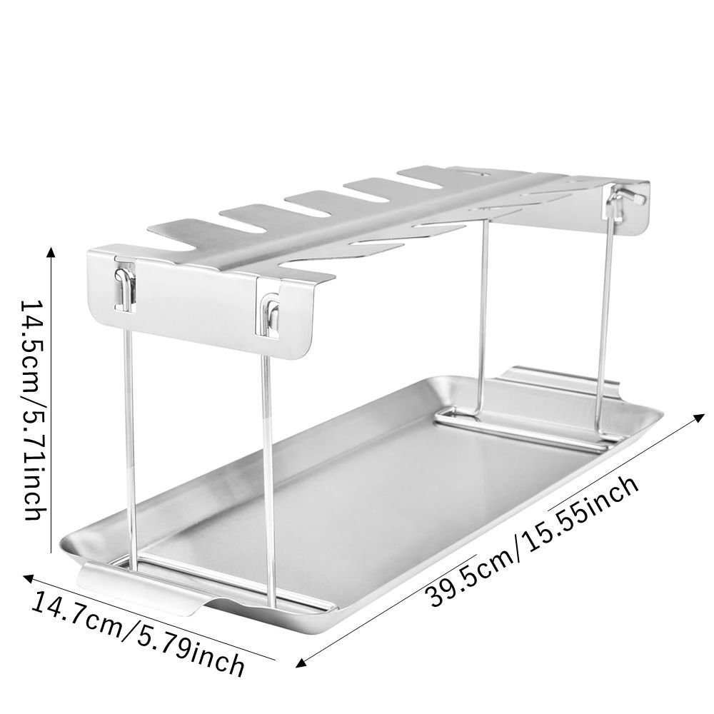 With Drip Tray Chicken Leg Rack Folding Chicken Leg Wing Grill Rack  Barbecue Accessories