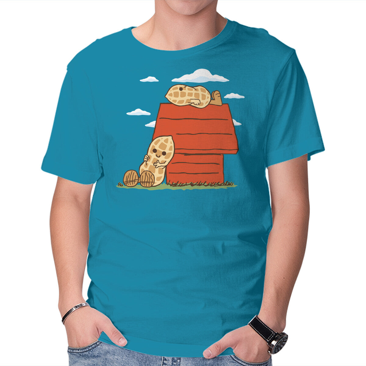 Unisex Crew Neck T-Shirt Peanuts Graphic Short Sleeve Casual Tee XS