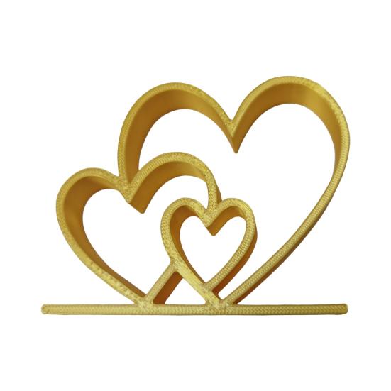 Valentinstagsgeschenk Ineinandergreifende Herzstatue 3D-gedruckte Schreibtischfigur Romantisches Liebesherz