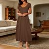 Long Nightgown for Women Short Sleeve Crew Neck Lounge Night Dress Casual A-Line Summer T Shirt Dress