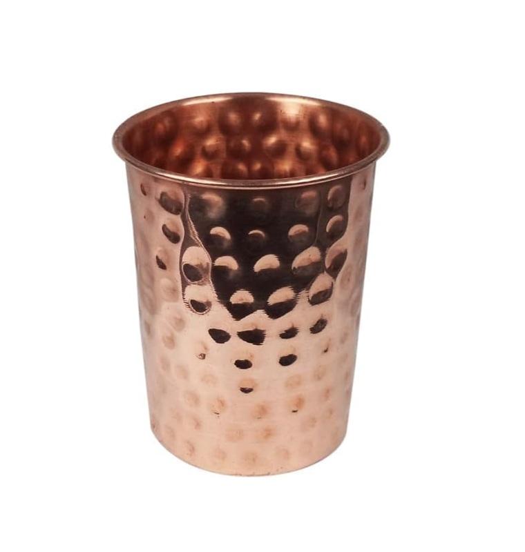 TreegoArt 100% Pure Traditional Handcrafted Copper Hammered Drinking Glass Use In Hotels, Restaurants And Kitchenware